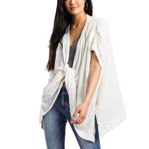 Free People Women's Show Off Twisted Top Oversized Open Weave Sweater Knit Sz M